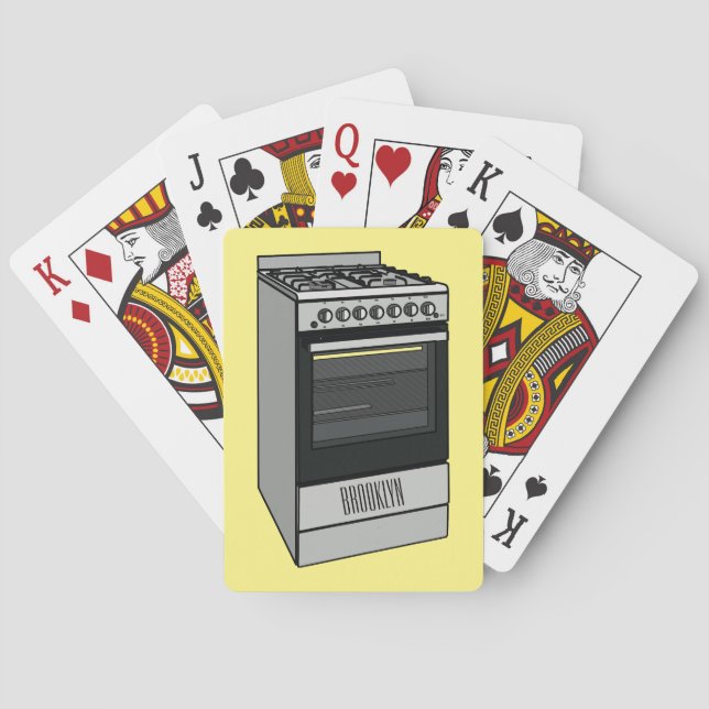 Baralho Ilustração de desenho do fogão elétrico (Verso)