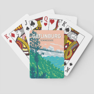 Baralho Ilustração de Gatlinburg Tennessee Arte de Viagem