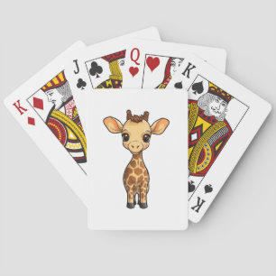 Baralho Ilustração de girafa de desenho animado