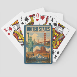 Baralho Ilustração de Marcas de Referência Americanas dos
