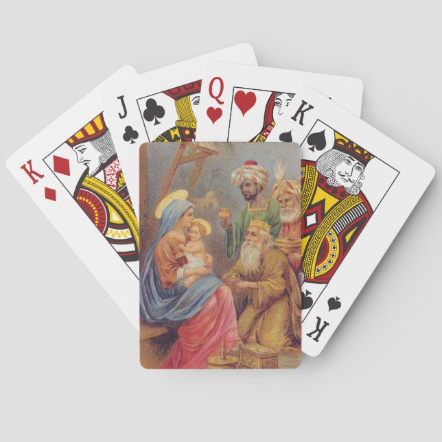 Baralho Ilustração de Natal Natividade Jesus (Verso)