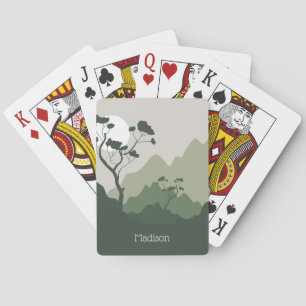 Baralho Ilustração de Natureza de Nome Personalizado