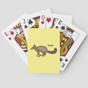 Baralho Ilustração de numbat de desenho animado fofo e fel