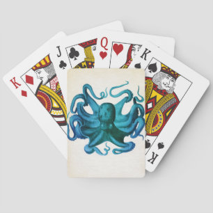 Baralho Ilustração de Octopus de Aquarela