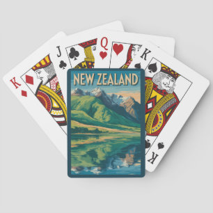 Baralho Ilustração de Paisagem da Nova Zelândia Viagem Art