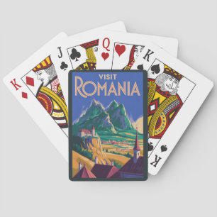 Baralho Ilustração de Paisagem da Romênia Arte de Viagem V