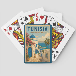 Baralho Ilustração de Paisagem da Tunísia Arte de Viagem V