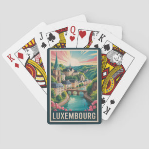 Baralho Ilustração de Paisagem de Luxemburgo Viagem Arte R