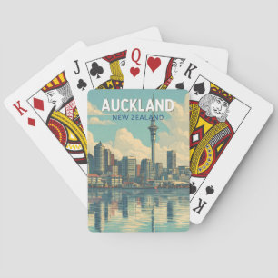 Baralho Ilustração de Viagem Arte Retro Auckland Nova Zelâ