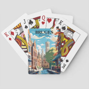 Baralho Ilustração de Viagem Bruges Bélgica