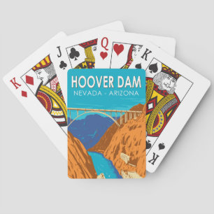 Baralho Ilustração de viagem da Barragem Hoover Arizona Ne