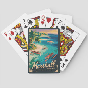Baralho Ilustração de viagem da costa das Ilhas Marshall A