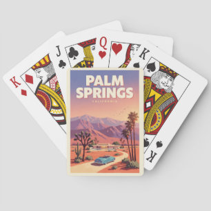 Baralho Ilustração de Viagem de Arte de Palm Springs Calif