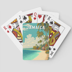 Baralho Ilustração de viagem de arte vintage da Jamaica