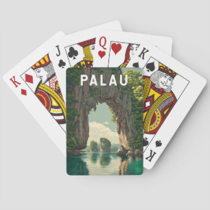 Baralho Ilustração de Viagem de Arte Vintage de Palau