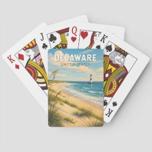 Baralho Ilustração de Viagem de Arte Vintage Delaware