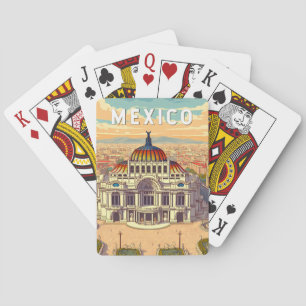 Baralho Ilustração de Viagem de Arte Vintage México