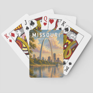Baralho Ilustração de Viagem de Arte Vintage Missouri