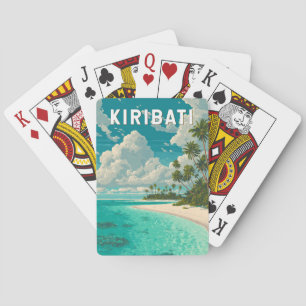 Baralho Ilustração de viagem de Kiribati Arte Vintage