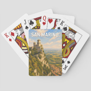 Baralho Ilustração de Viagem de San Marino Arte Vintage