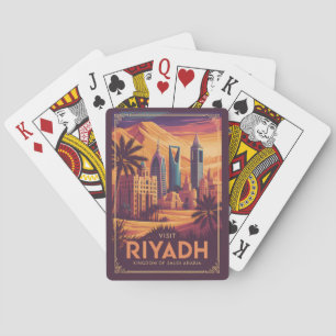 Baralho Ilustração de viagem do deserto da Arábia Saudita