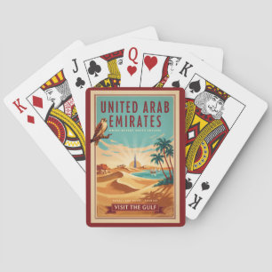 Baralho Ilustração de viagem do deserto de Dubai dos Emira