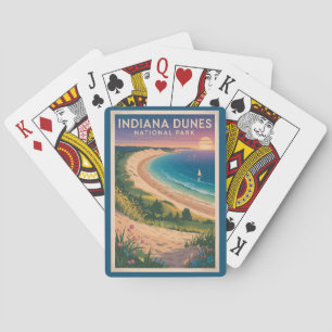 Baralho Ilustração de Viagem do Parque Nacional Indiana Du