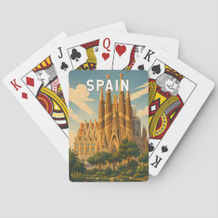 Baralho Ilustração de Viagem Espanha Arte Vintage