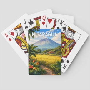 Baralho Ilustração de viagem vintage da Nicarágua