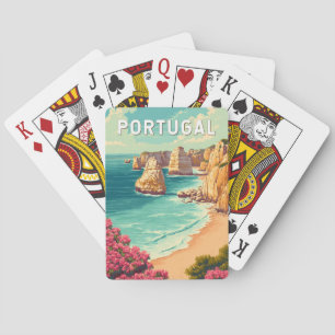 Baralho Ilustração de viagem vintage de Portugal