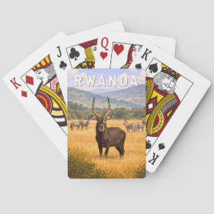 Baralho Ilustração de viagem vintage de Ruanda