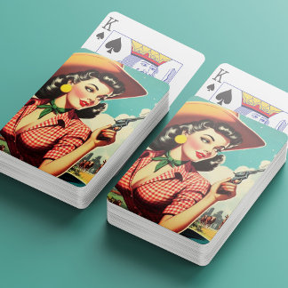 Baralho Ilustração de Vintage Pulp Cowgirl