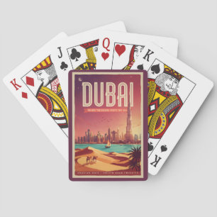 Baralho Ilustração do céu noturno de Dubai UAE Arte de Via