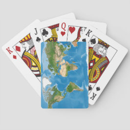 Baralho Ilustração do Mapa Mundial Topográfico da Terra