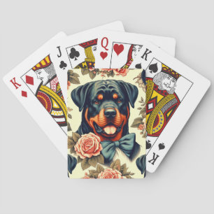 Baralho Ilustração do Rottweiler Retro