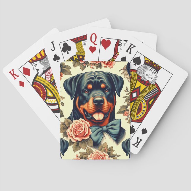 Baralho Ilustração do Rottweiler Retro (Verso)
