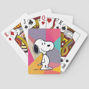 Baralho Ilustração Geométrica de Beagle em Cartoon Pop Art