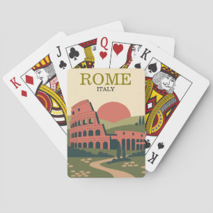 Baralho Ilustração Minimalista Roma Itália Coliseu