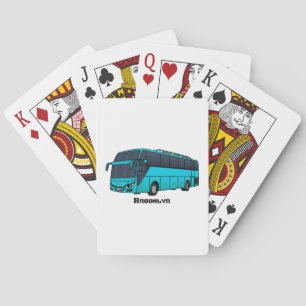 Baralho Ilustração moderna do desenho animado do ônibus de