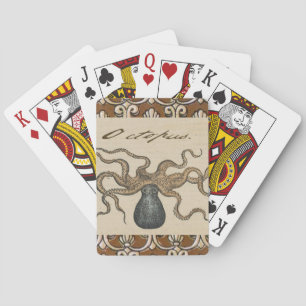 Baralho Ilustração Octopus Vintage Kraken