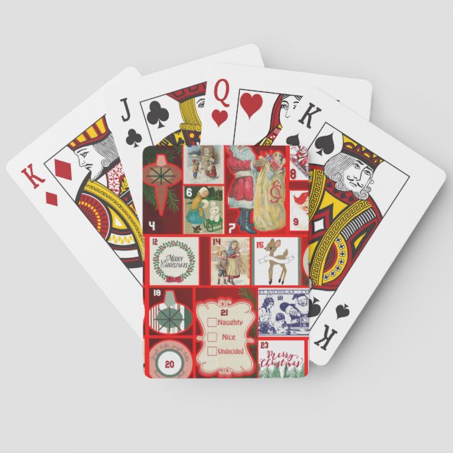 Baralho Ilustração Quadrada do Bloco de Natal Adventício A (Verso)