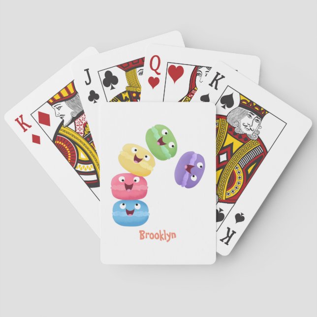 Baralho Imagem de desenhos animados de macarões engraçados (Verso)