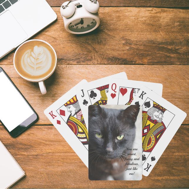 Baralho Imagem do Lover Gato Preto com Citação Motivativa (Black cat playing cards)