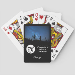 Baralho Imagem do Monograma da Silhueta Silhueta Preta Lon