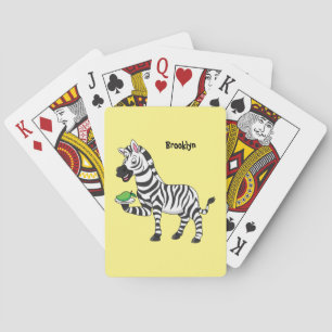 Baralho Imagem engraçada de desenho animado zebra