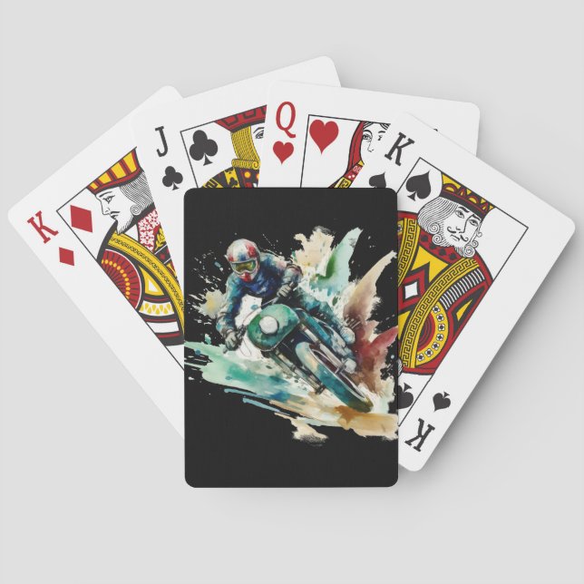 Baralho Impressão de Arte de Motocicleta - Gráfico de Core (Verso)