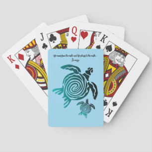 Baralho Impressão de Bloco de Madeira de Tartaruga Marítim