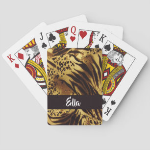 Baralho impressão de capa de tigre de nome personalizado