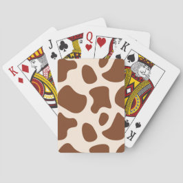 Baralho Impressão de vaca rosa e castanha