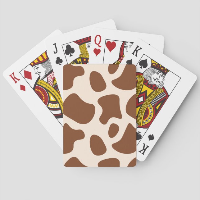 Baralho Impressão de vaca rosa e castanha (Verso)